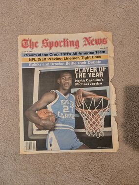 Vintage Sporting News Cover - Michael Jordan Player Of The Year 1983
